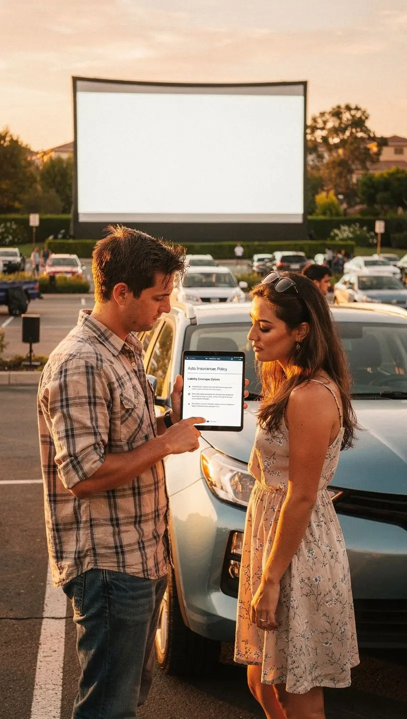 Grupa kierowców dyskutujących o korzyściach płynących z wysokich limitów odpowiedzialności w ubezpieczeniach.